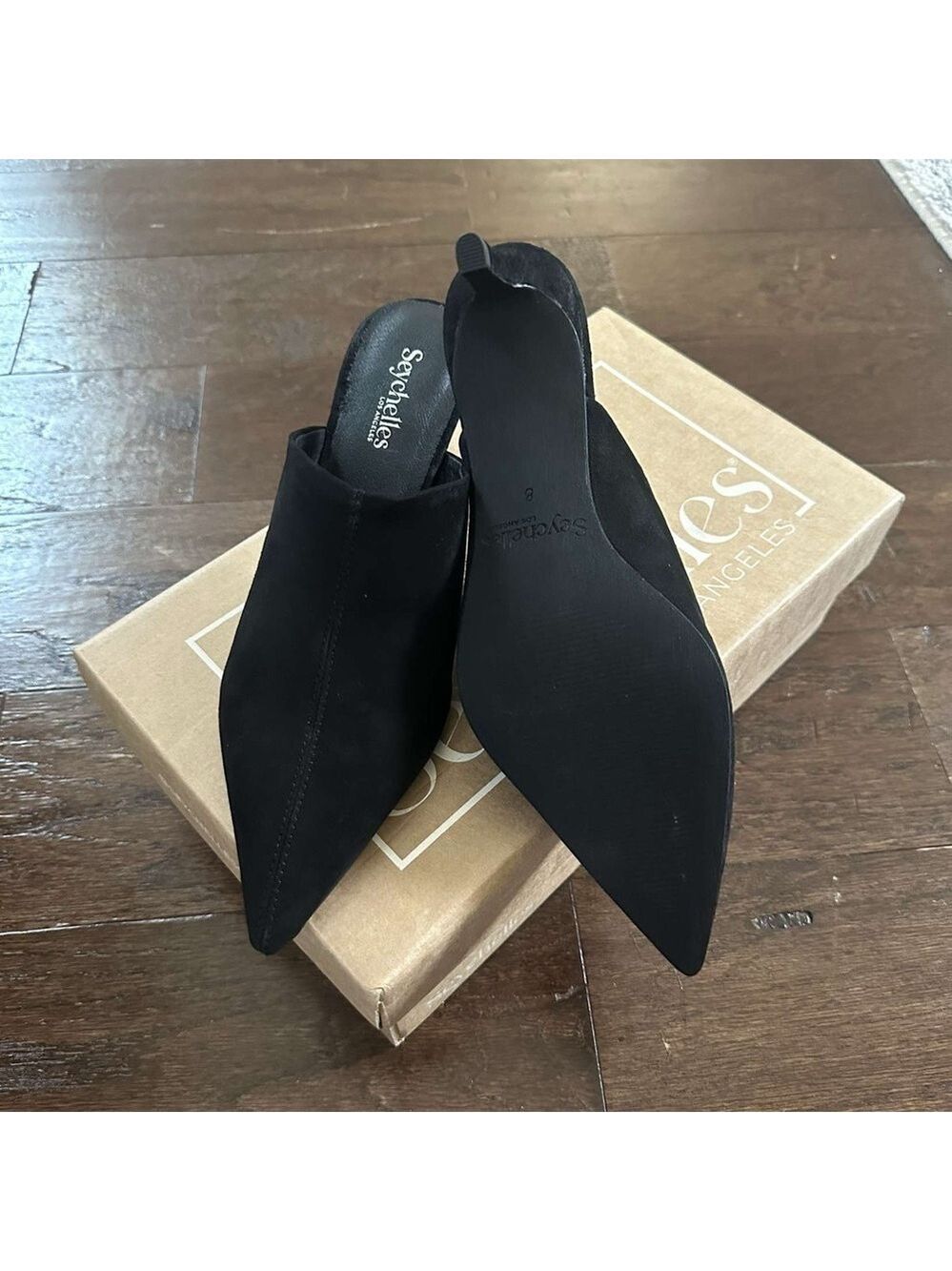 SEYCHELLES-Obsession Mule-black suede-7.5-brand new - Picture 9 of 11